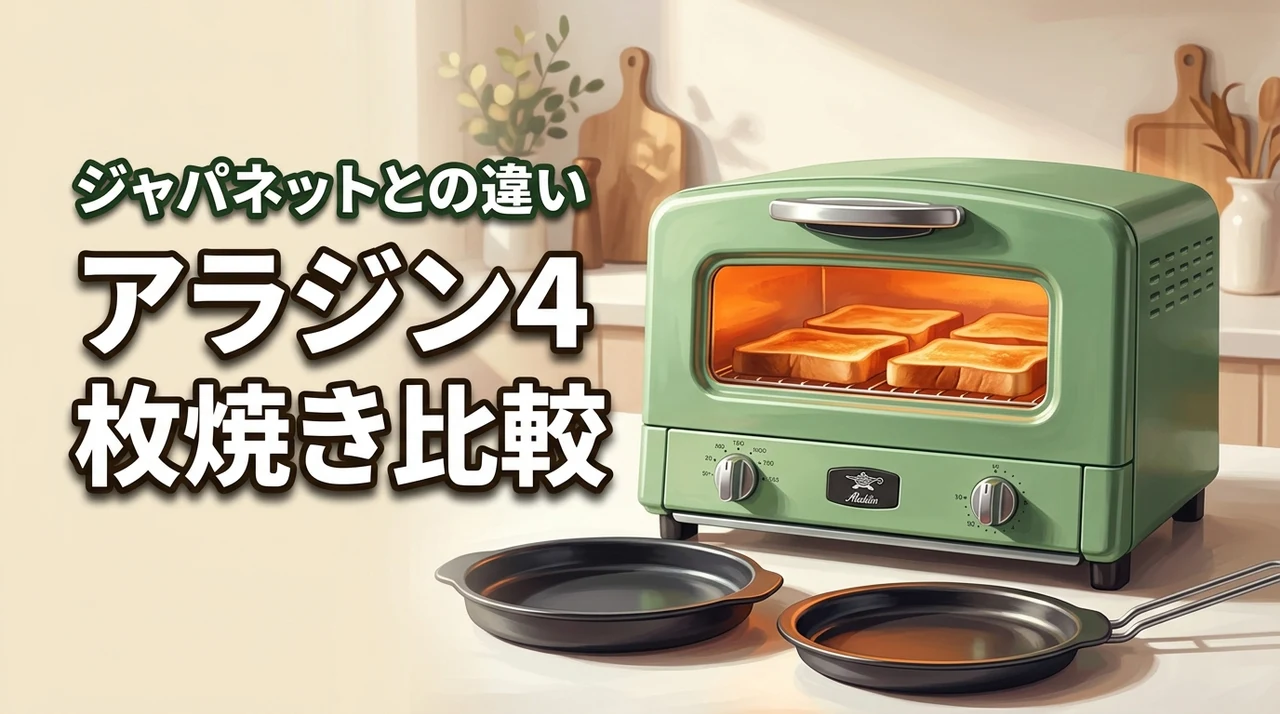 アラジンのトースター4枚焼きのジャパネットとの違いは？メリット5つを徹底比較