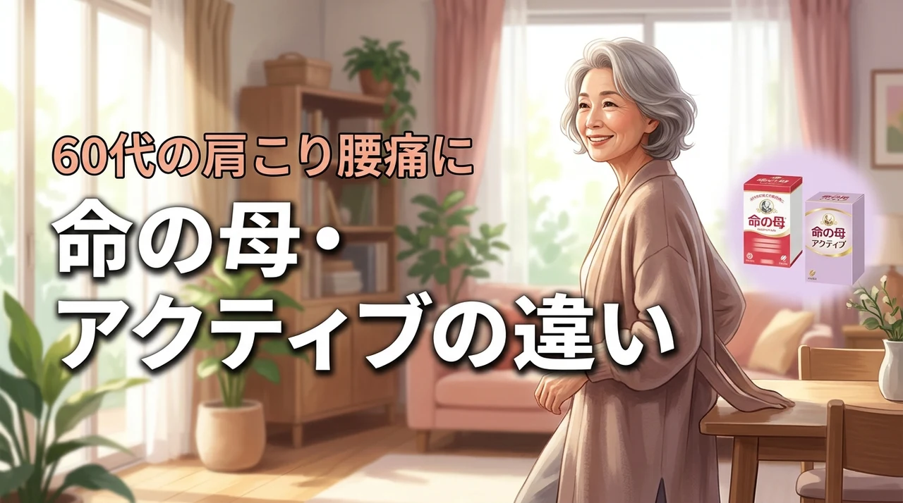 命の母と命の母アクティブの違いを60代向けに整理！肩こりや腰痛に効く正解はこれ