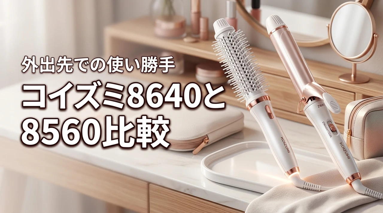 コイズミのヘアアイロン8640と8560の違いは？外出先での使い勝手を徹底比較