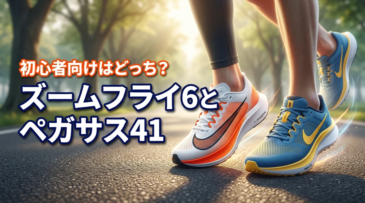 ズームフライ6とペガサス41の違いは何？初心者ランナーにおすすめなのはどっち？