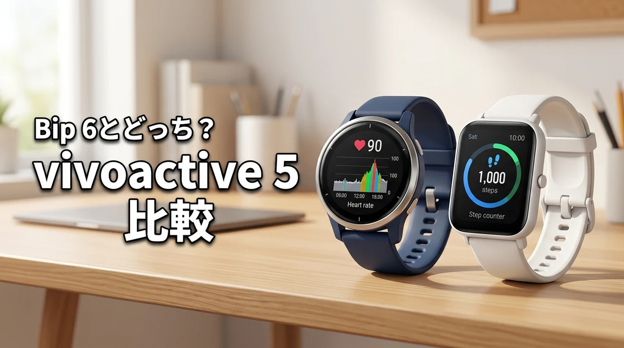 ガーミン vivoactive5とamazfit bip6を比較！どっちが買いか結論