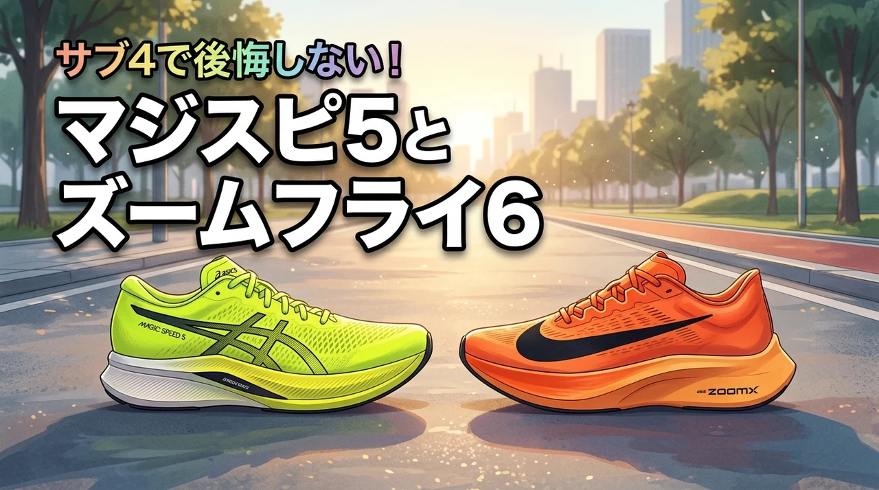 マジックスピード5とズームフライ6を比較！サブ4達成で後悔しない選び方はどっち？