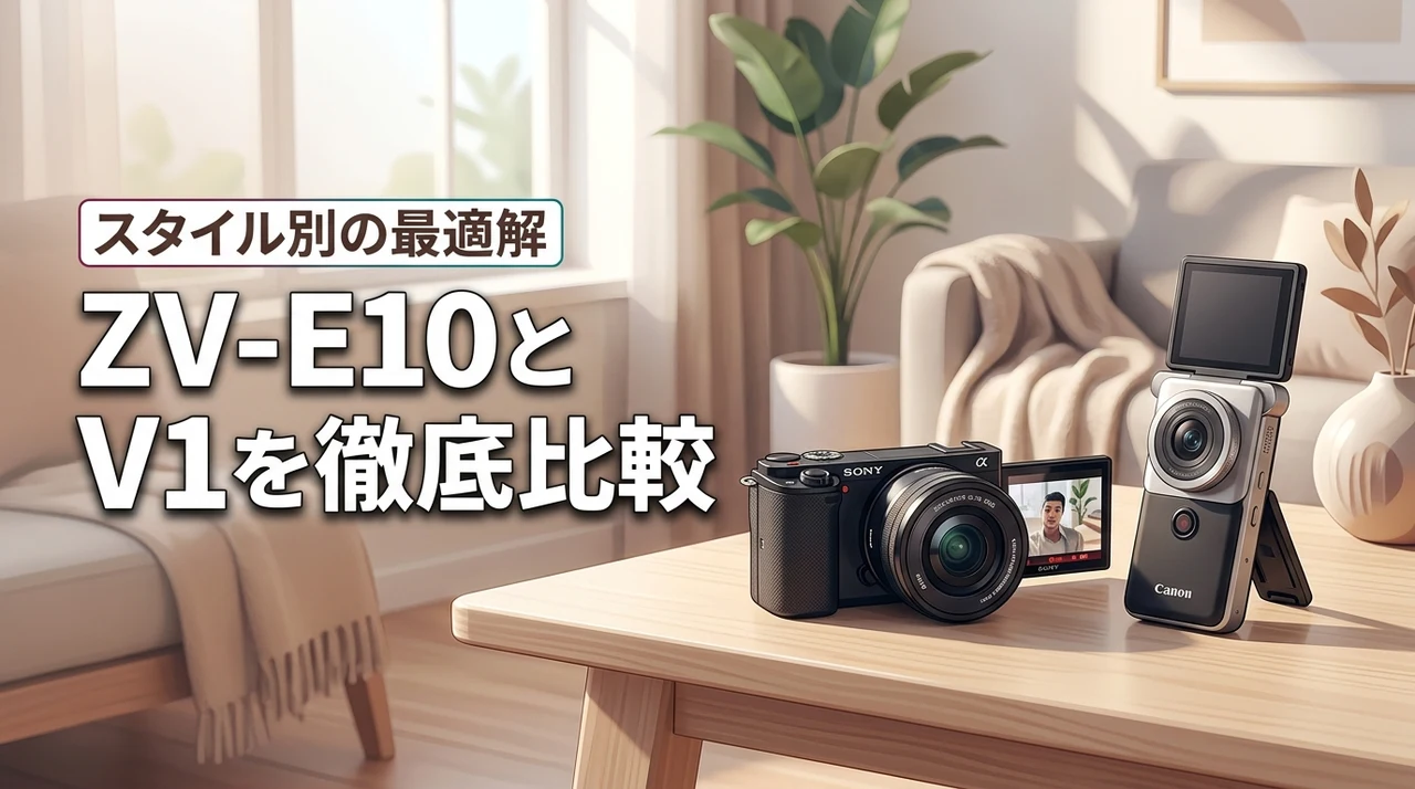 ZV-E10とPowerShot V1を比較！スタイル別Vlog機の最適解はこれ
