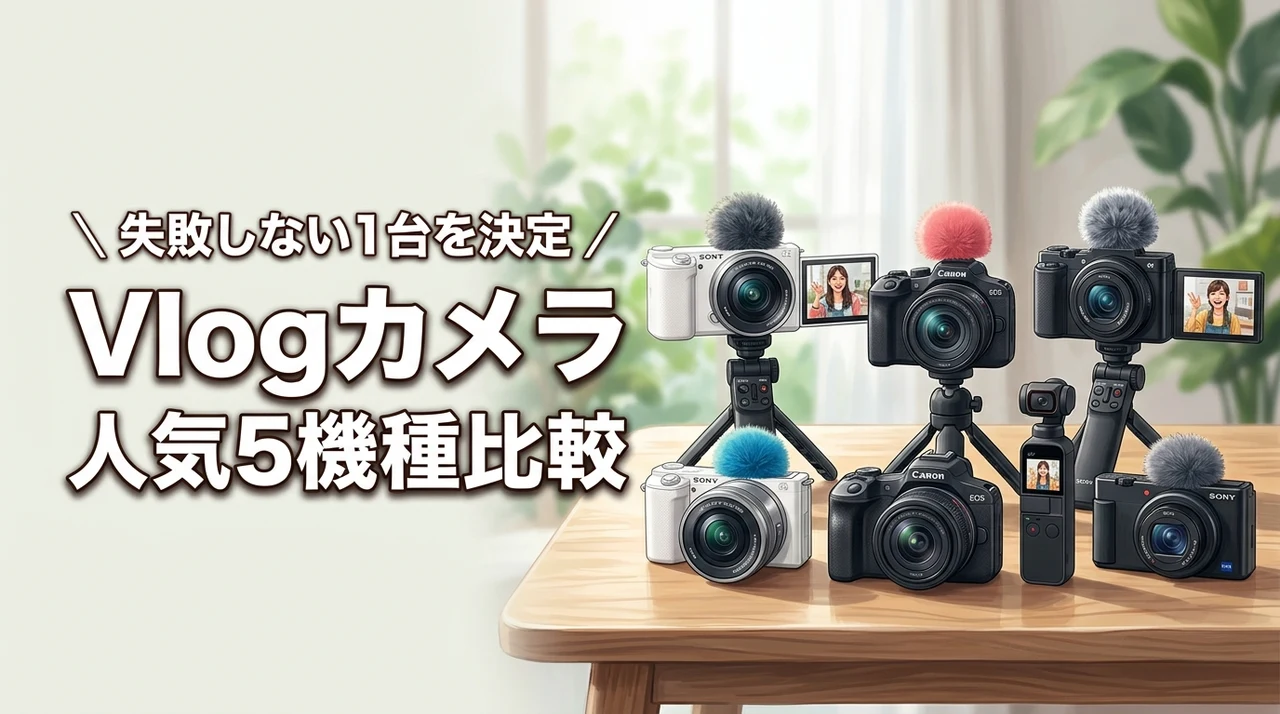 Vlogカメラで迷う初心者必見！人気5機種を比較して本当におすすめな1台を決定