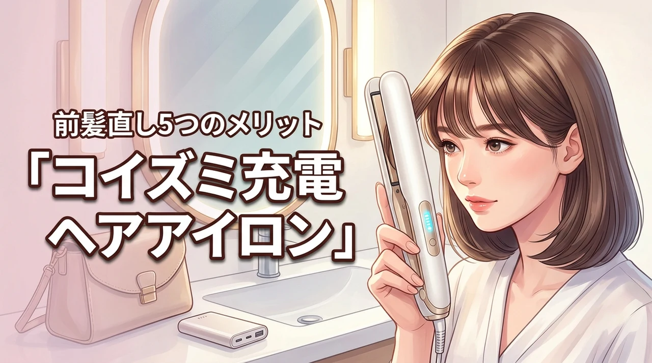 コイズミのヘアアイロンは充電持ちが良い？前髪を直す5つのメリットと注意点を解説