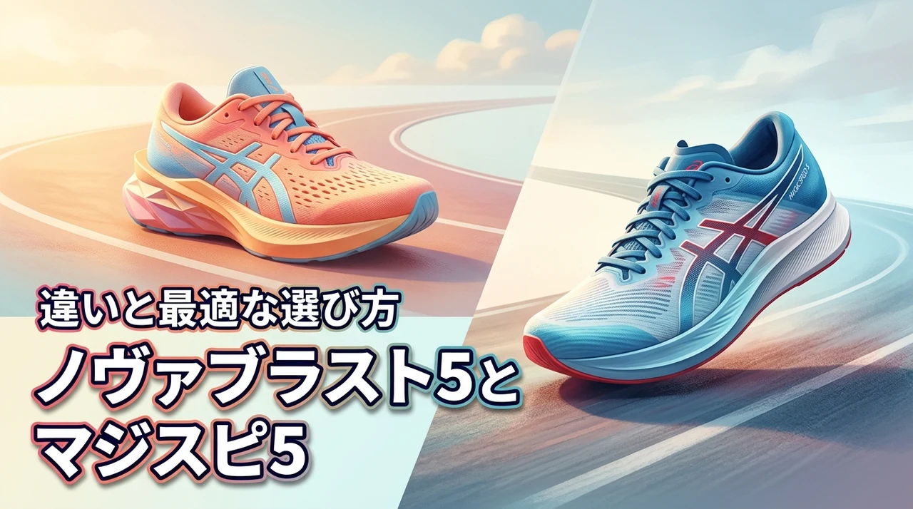 ノヴァブラスト5とマジックスピード5の違いは何？自分に合う1足の選び方と使い分け（記事のアイキャッチ画像）