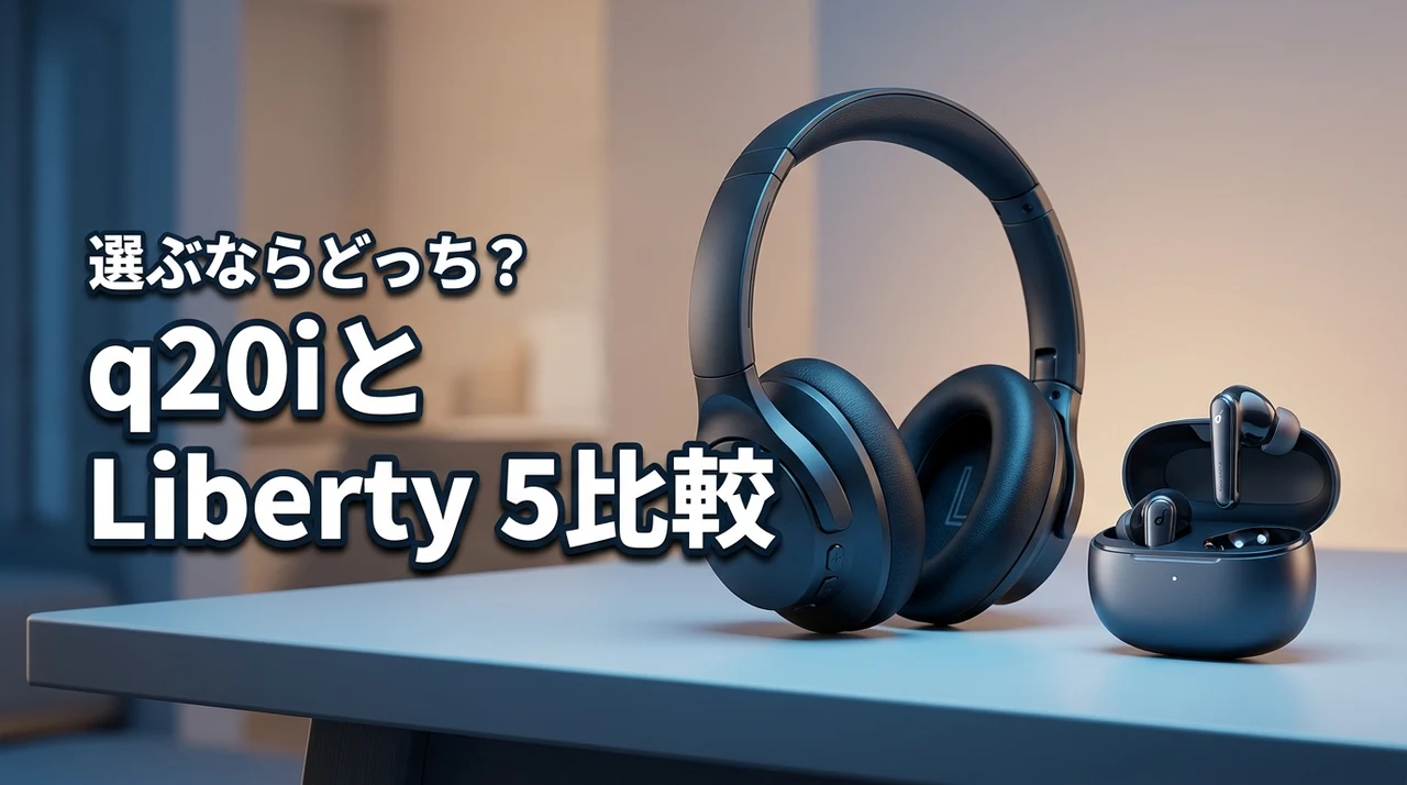 ヘッドホンかイヤホンか？soundcoreのq20iとliberty 5を比較（記事のアイキャッチ画像）