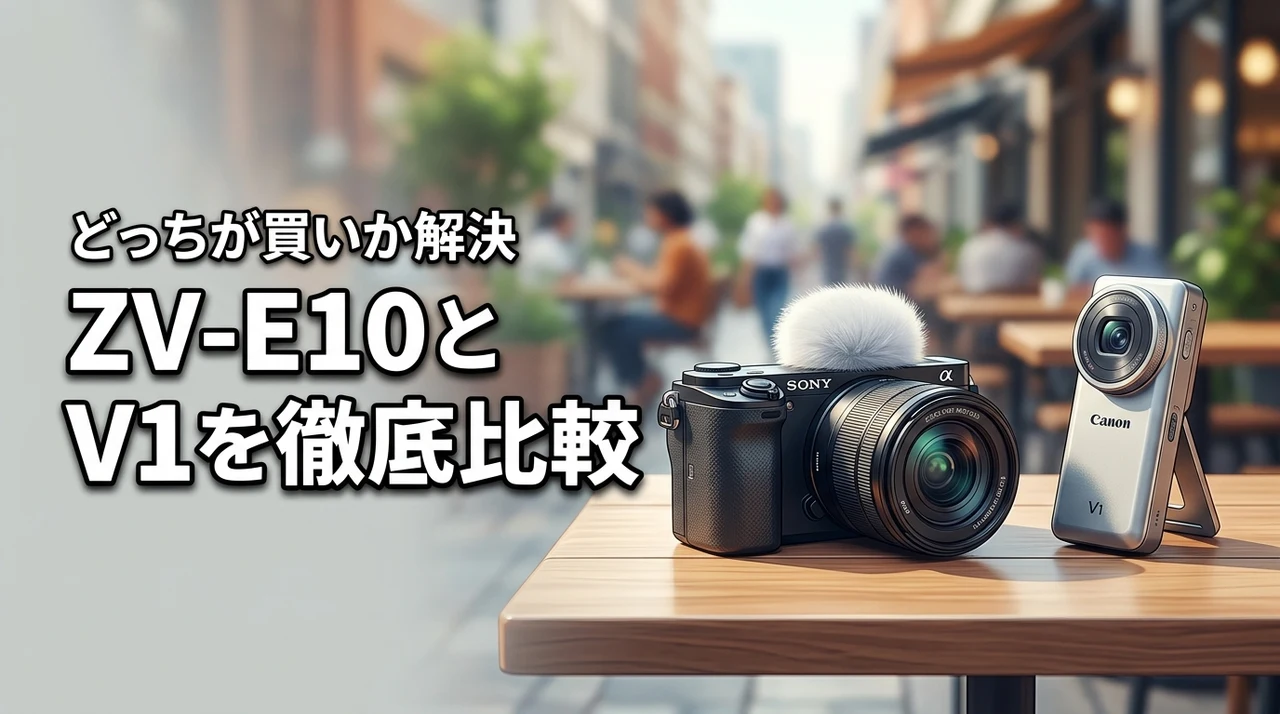 zv e10とpowershot v1はどっちが買い？悩みを比較でズバッと解決！（記事のアイキャッチ画像）