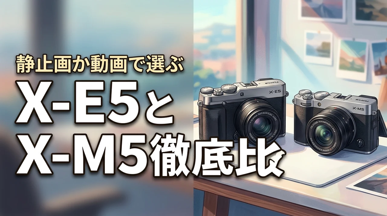 x-e5とx-m5の違いで迷う人必見！静止画か動画かで決まる最適な1台（記事のアイキャッチ画像）